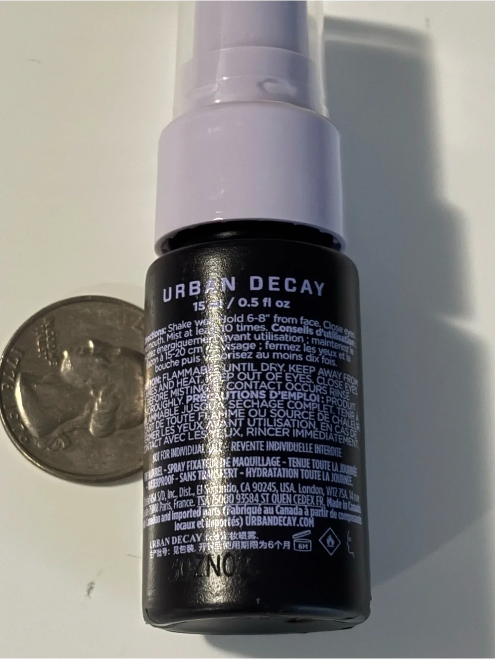 NEW Urban Decay All Nighter Natural Finish Makeup Setting Spray 15ml travel size